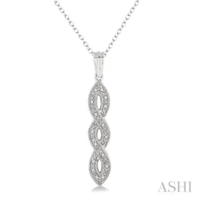 1/20 Ctw Round Cut Diamond Infinity Pendant in Sterling Silver with Chain