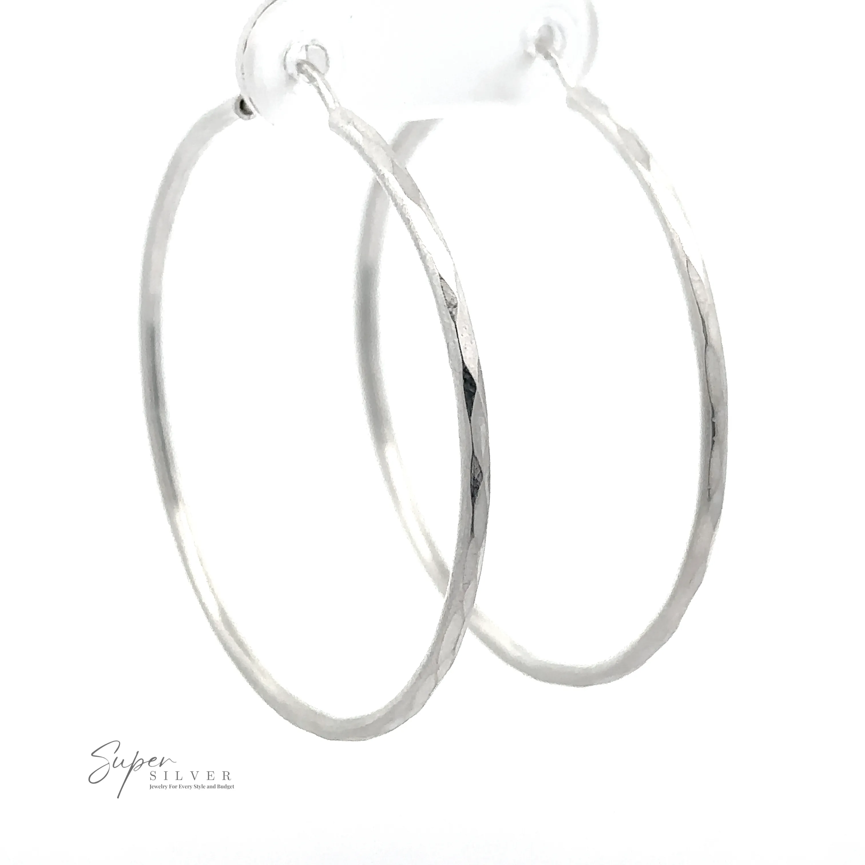 1.5mm Faceted Silver Infinity Hoops