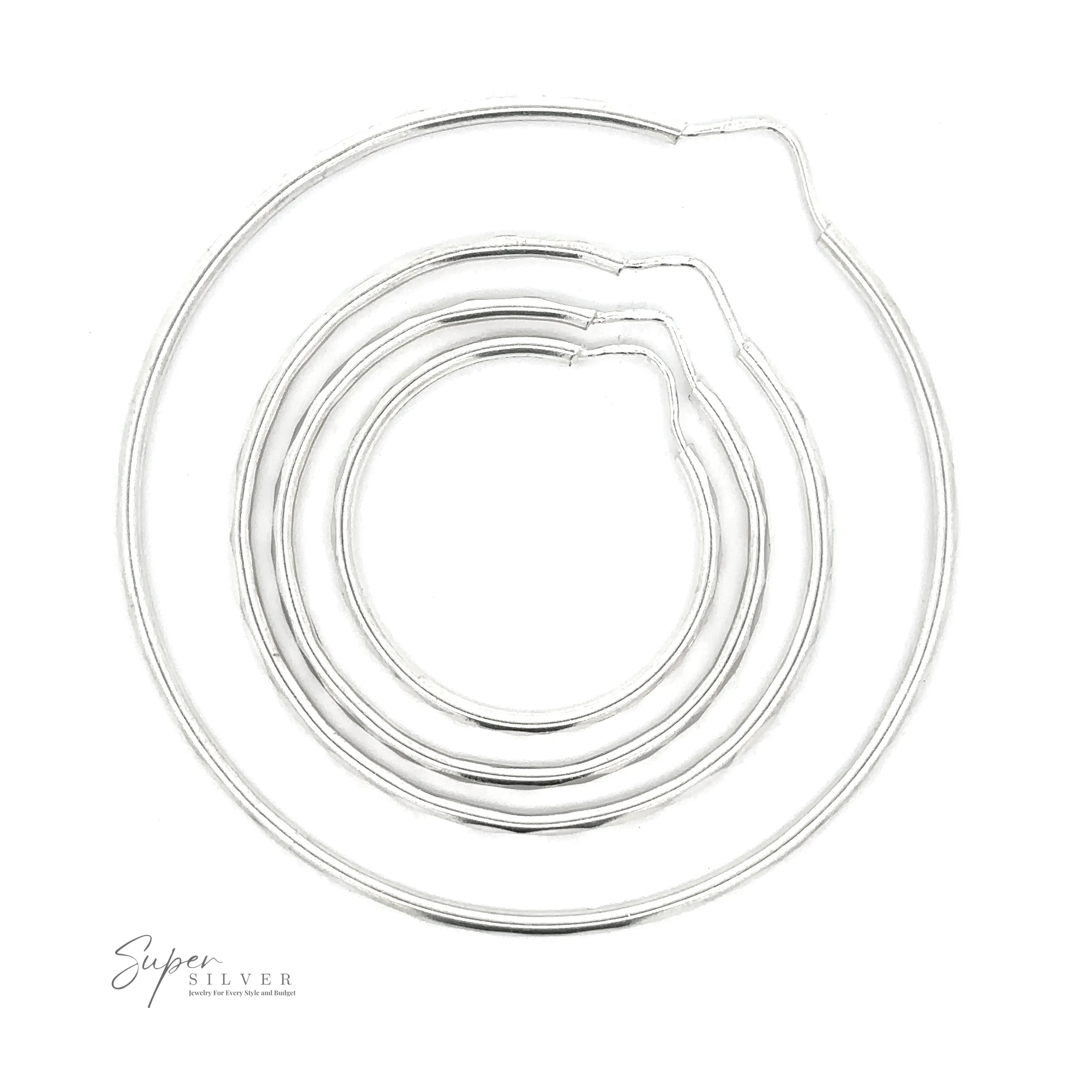 1.5mm Faceted Silver Infinity Hoops