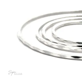 1.5mm Faceted Silver Infinity Hoops