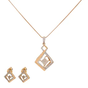 18K Rose Gold & CZ Necklace Set (11.1gm)