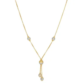 22K Yellow Gold Box Link Chain Necklace W/ Two Tone Gold Bead Accents