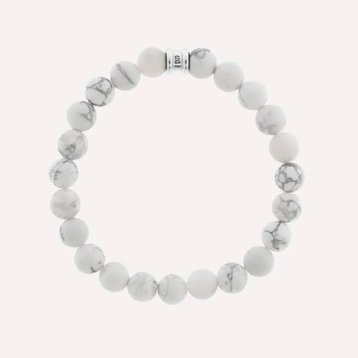 8mm Round Gemstone Bracelet Bianco