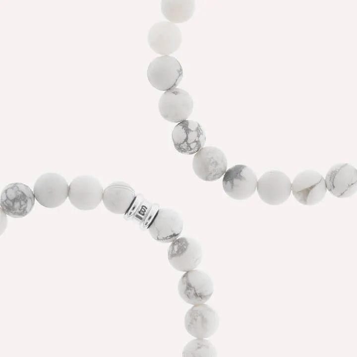 8mm Round Gemstone Bracelet Bianco