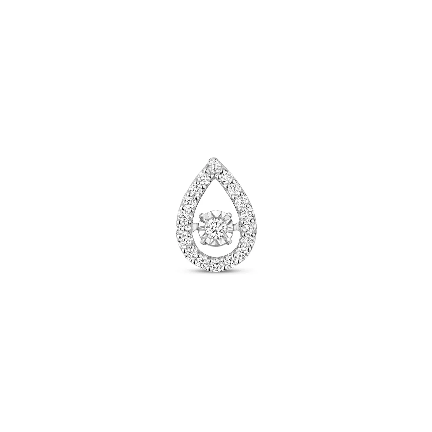 9K White Gold 0.25ct Diamond Pear Shape Pendant