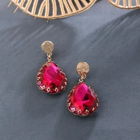 Accessorize London Women's fuchsia Willow Fancy Gem Statement Earring