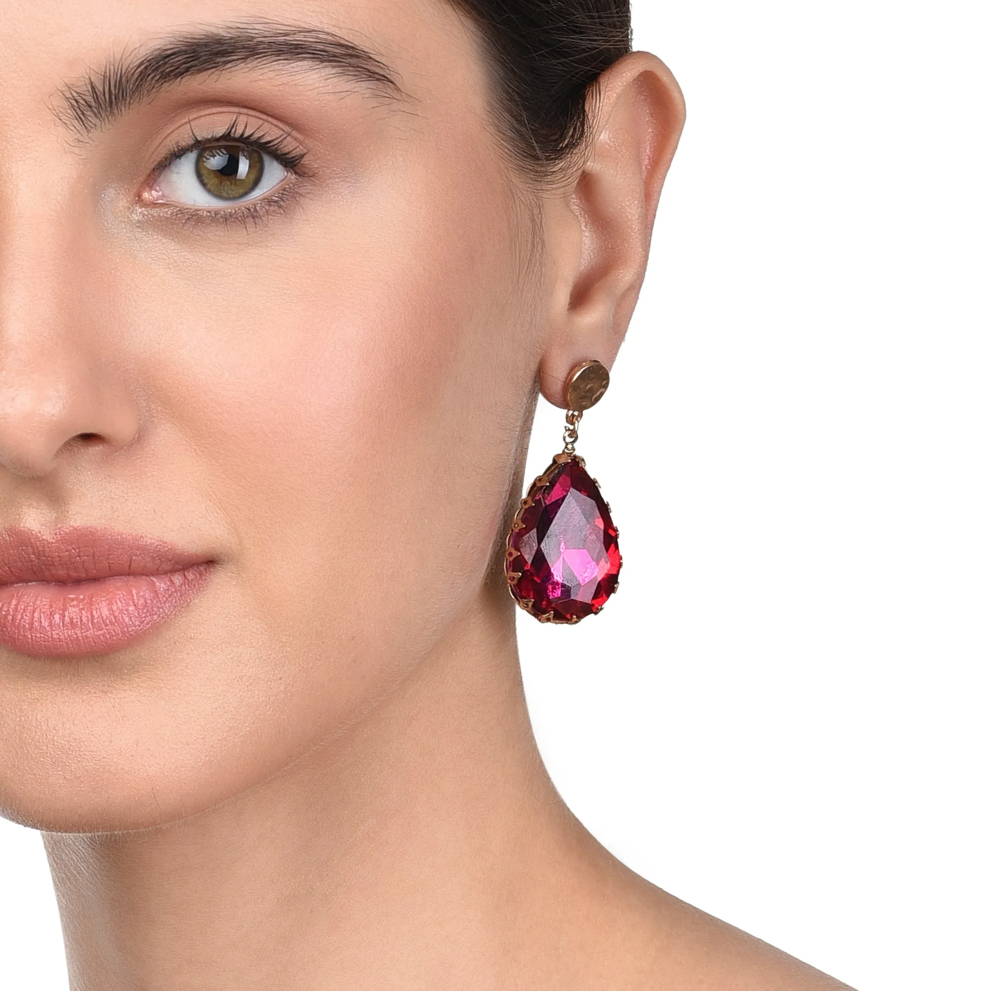 Accessorize London Women's fuchsia Willow Fancy Gem Statement Earring