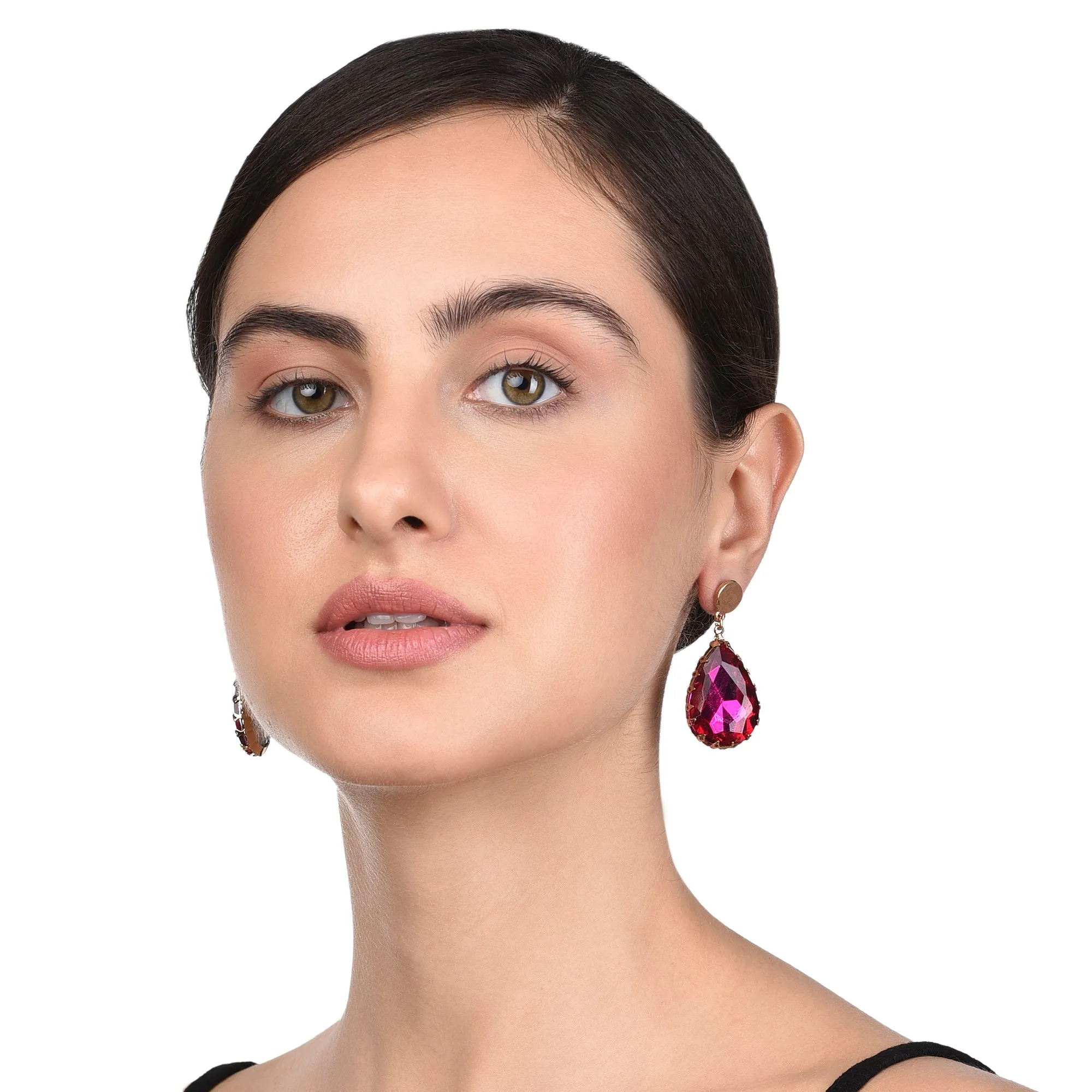 Accessorize London Women's fuchsia Willow Fancy Gem Statement Earring