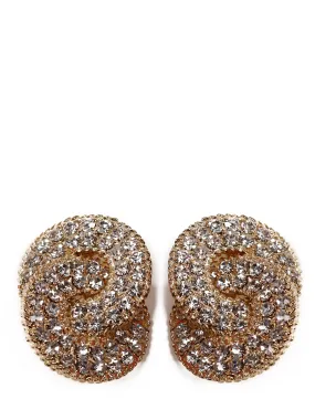 Alessandra Rich Crystal Chain Clip On Earrings