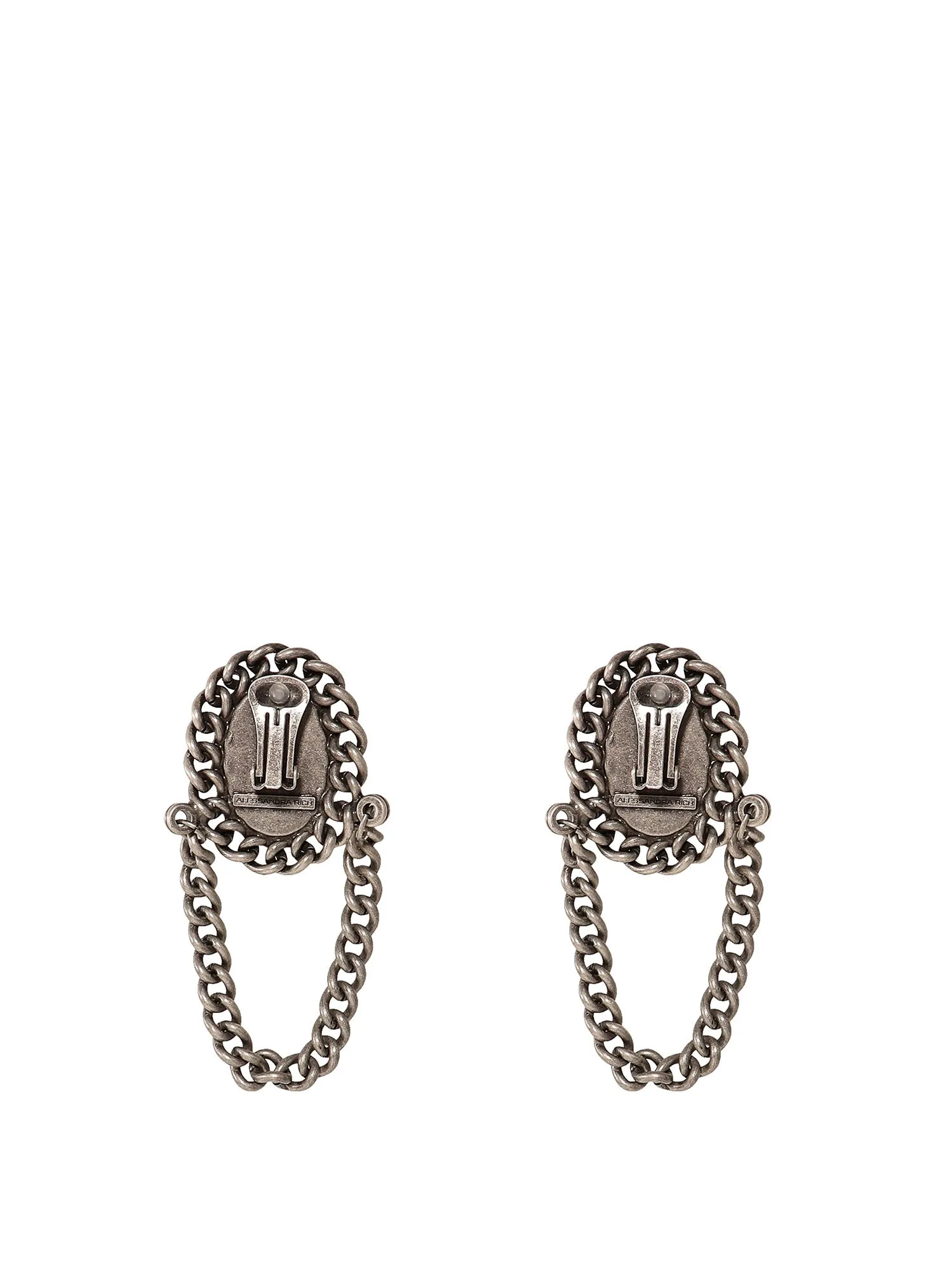 Alessandra Rich Crystal-Embellished Chainlink Earrings