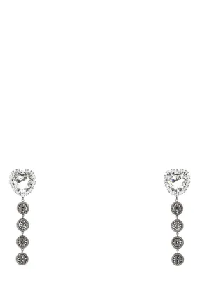 Alessandra Rich Heart Logo Drop Earrings