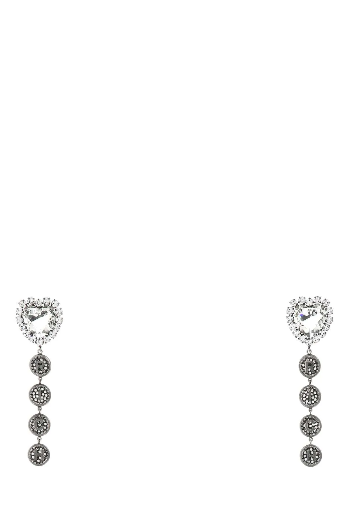 Alessandra Rich Heart Logo Drop Earrings