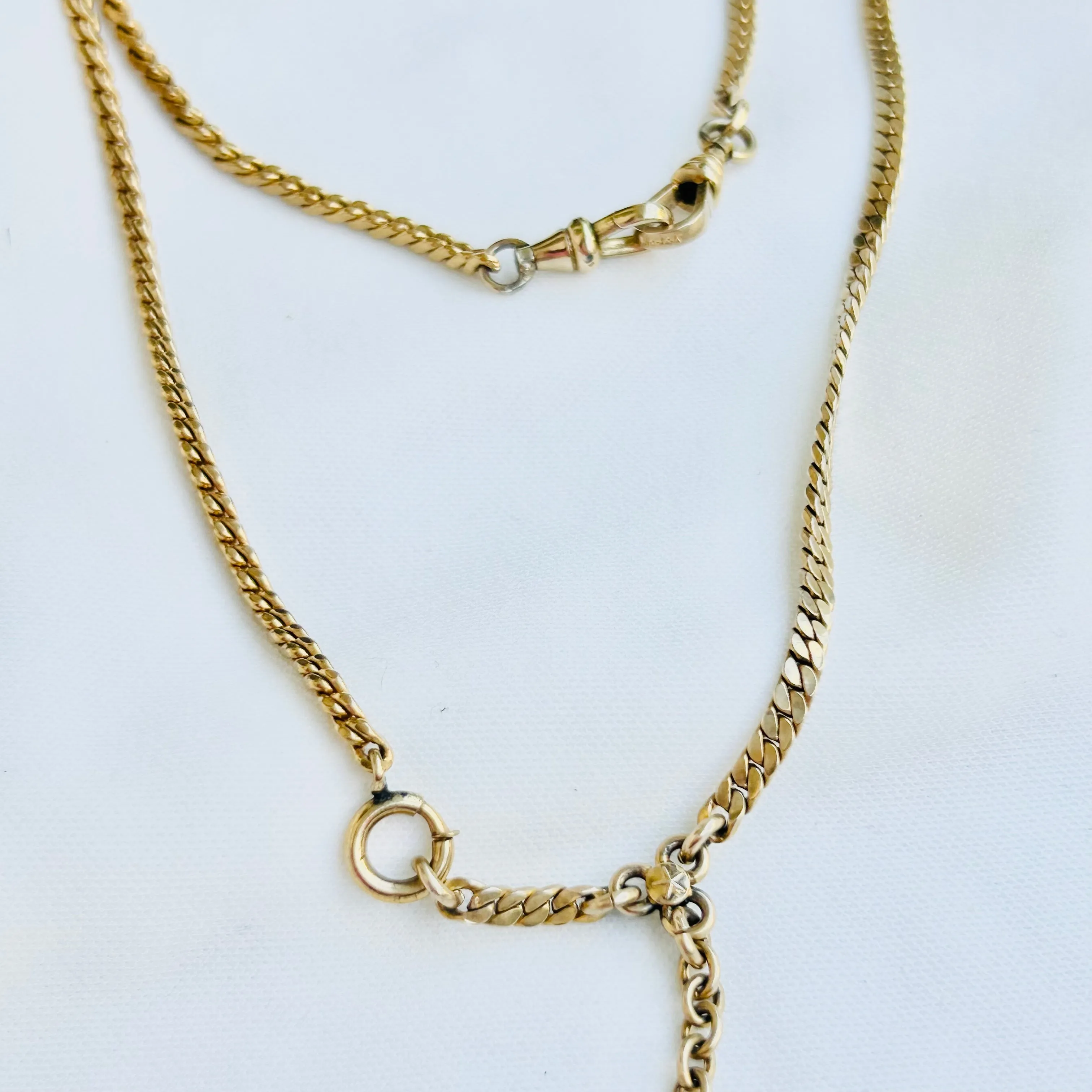 Antique Gold Filled Necklace With T-Bar