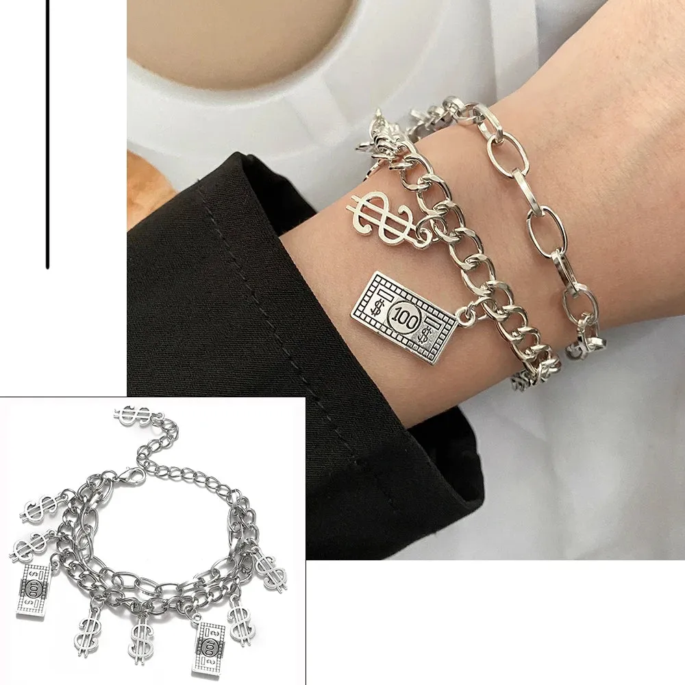 Bohemian Bracelets for Women Fashion Multilayer Beaded Chain Bracelets Set Charm Bracelet Bangles Jewelry Punk