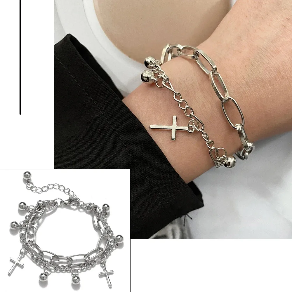 Bohemian Bracelets for Women Fashion Multilayer Beaded Chain Bracelets Set Charm Bracelet Bangles Jewelry Punk