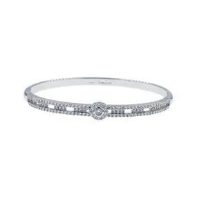 Calvina Stud Cubic Zirconia Bangle Bracelet Silver