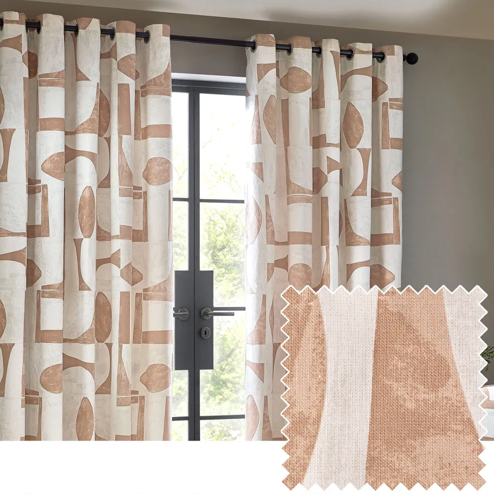 Carro Abstract Curtains Clay