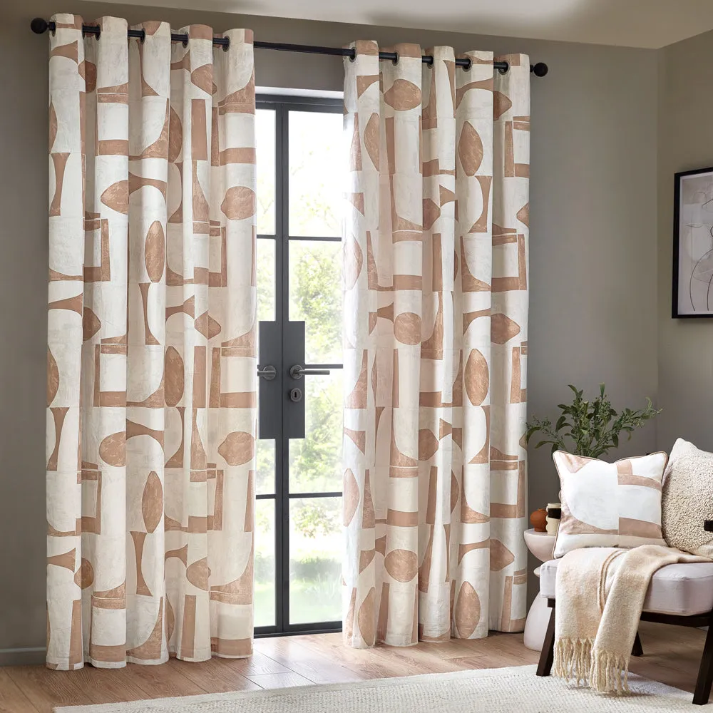 Carro Abstract Curtains Clay