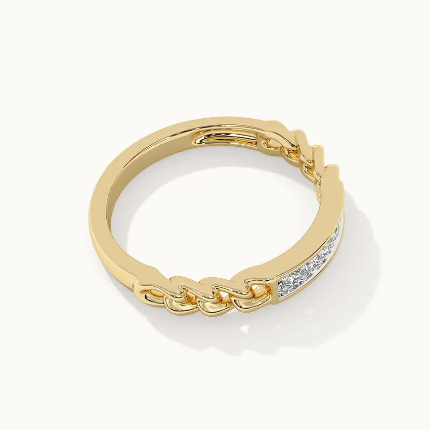 Chain-Link Stackable Diamond Band