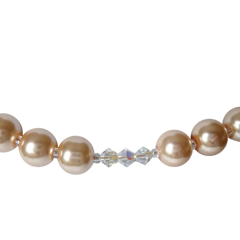 Champagne Crystal Pearl Set