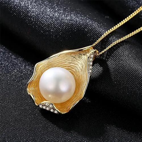 Charm Shell Design Pearl Jewelry 925 - 18k Gold Color Necklace