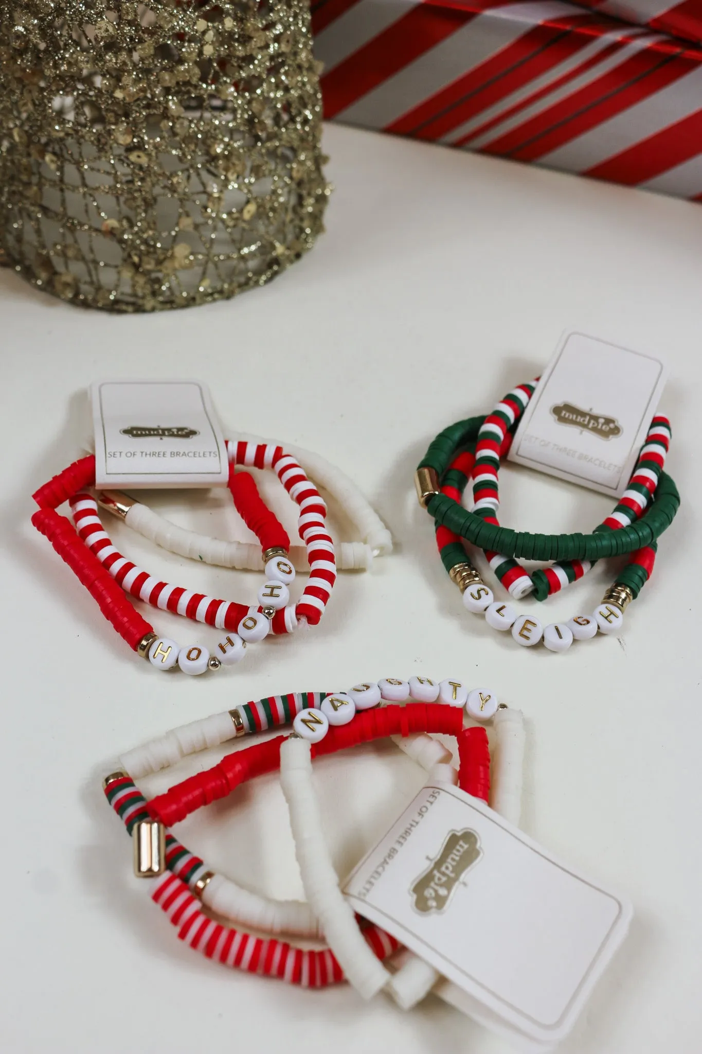 Christmas Holiday Beaded Bracelets -3 Colors