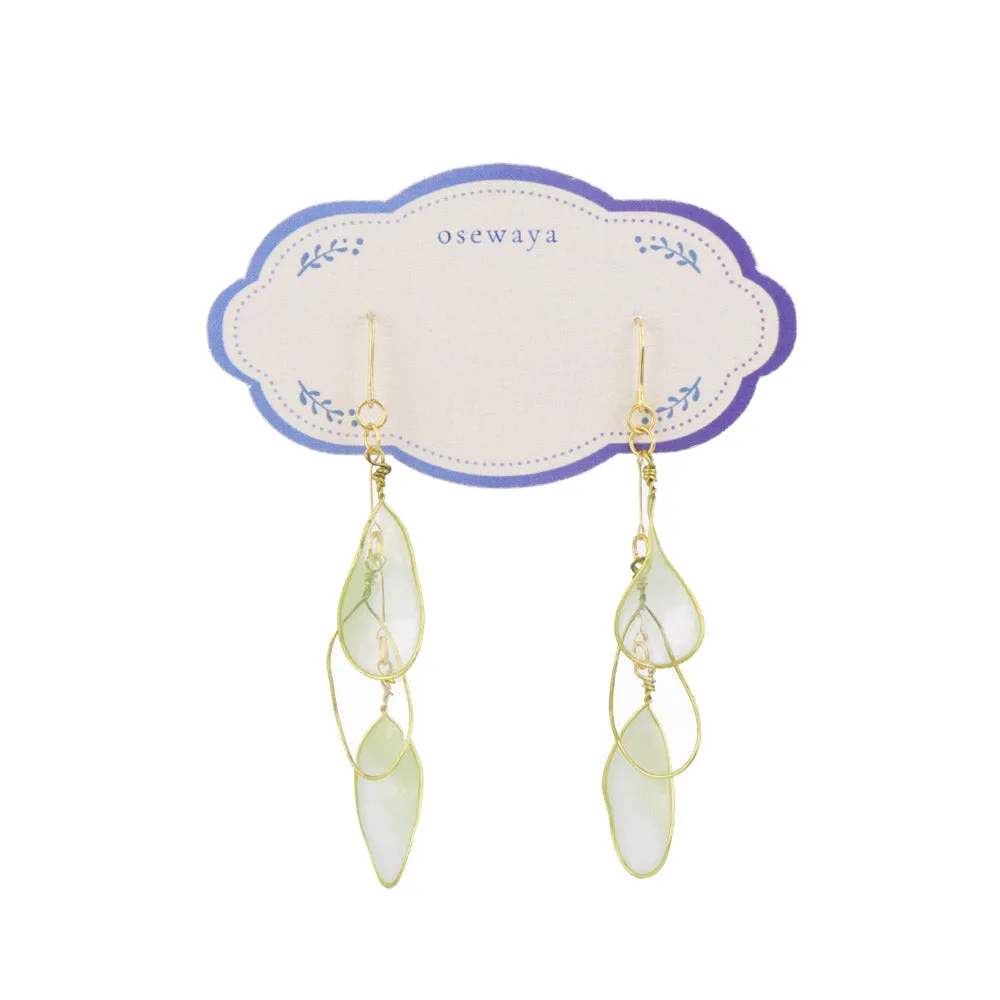 Clear Petal Triple Drop Earrings