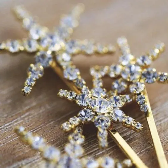 crystal rhinestone star celestial hairpins