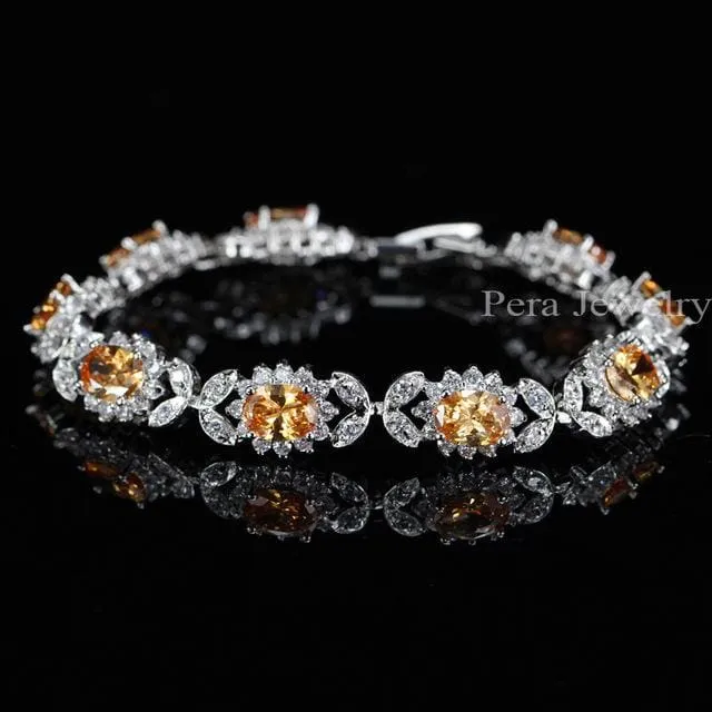 Cubic Zirconia Crystal Charm Bracelet