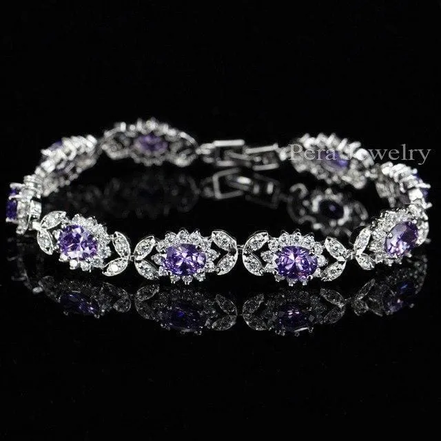 Cubic Zirconia Crystal Charm Bracelet