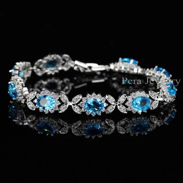 Cubic Zirconia Crystal Charm Bracelet