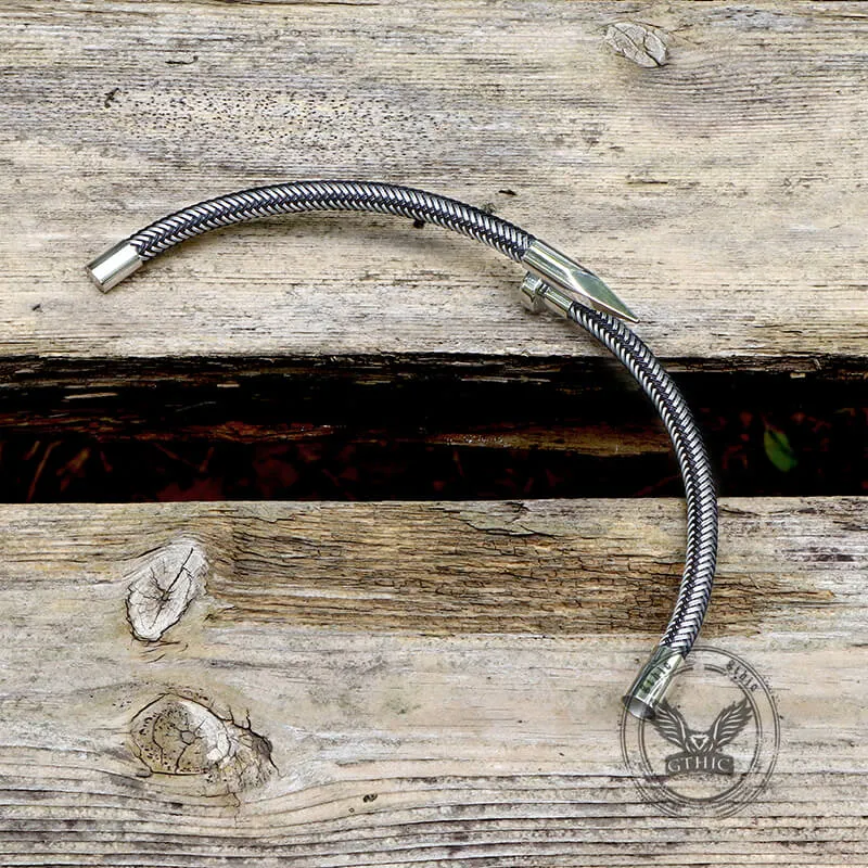 Curved Nail Simple Stainless Steel Bracelet