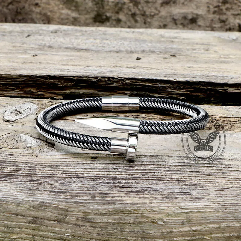 Curved Nail Simple Stainless Steel Bracelet