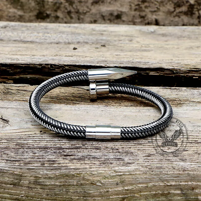 Curved Nail Simple Stainless Steel Bracelet