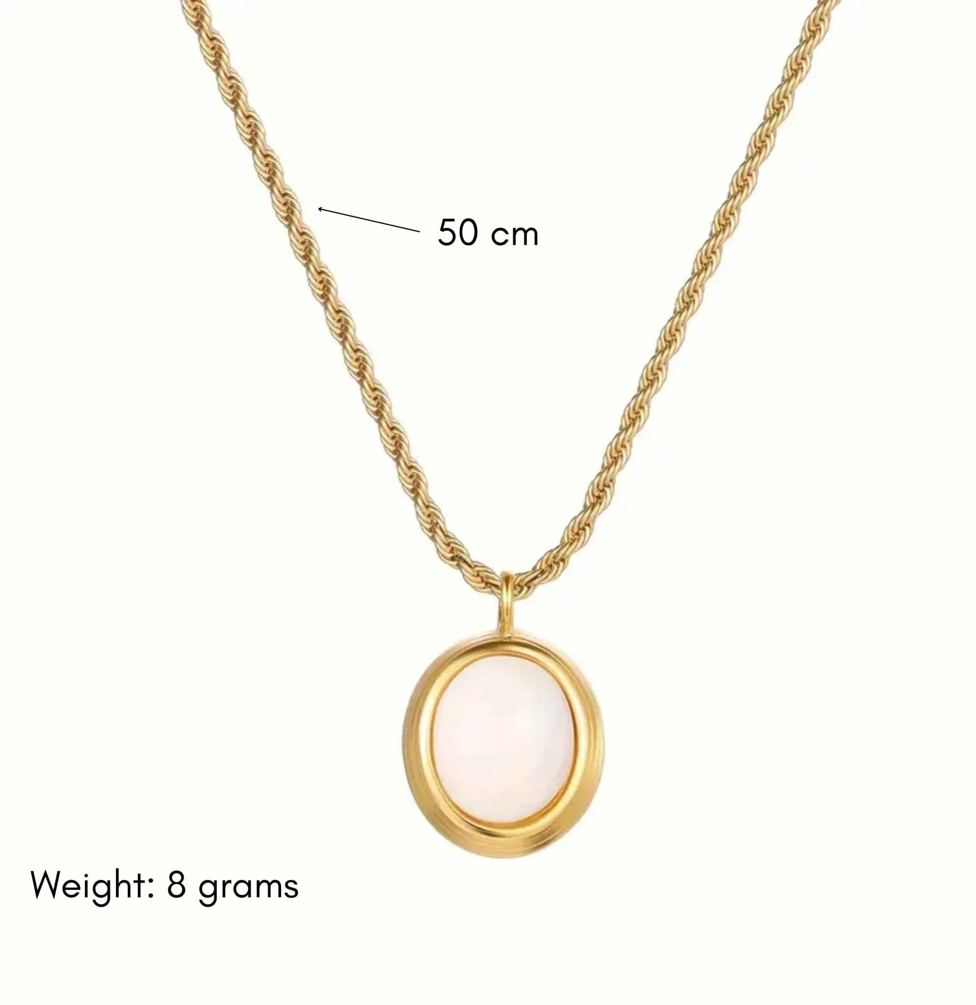 Dainty oval pendant for women