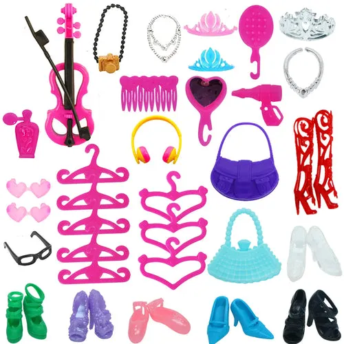 Dazzling 32-Piece Handmade Doll Accessory Set for Creative Play