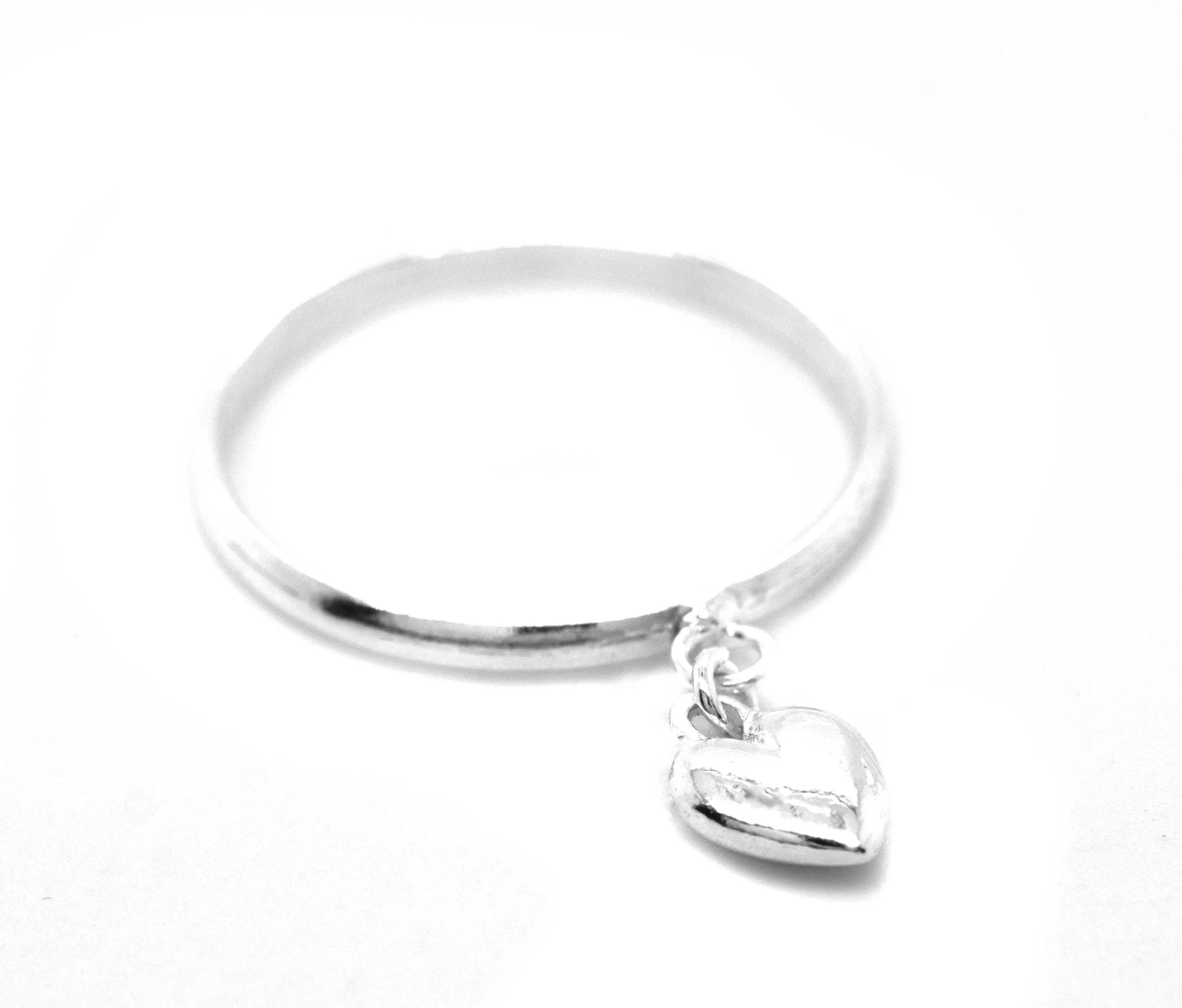 Delicate Heart Charm Ring