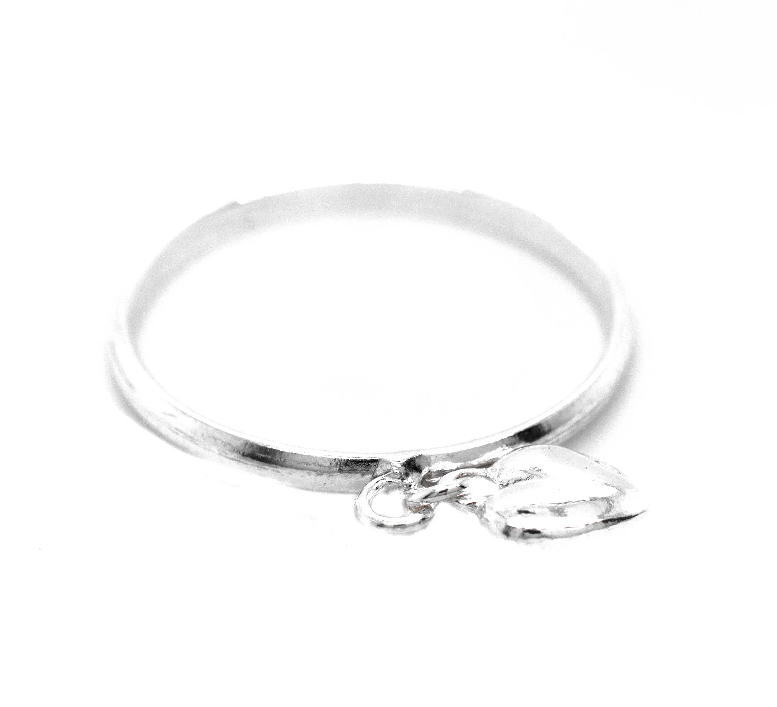 Delicate Heart Charm Ring