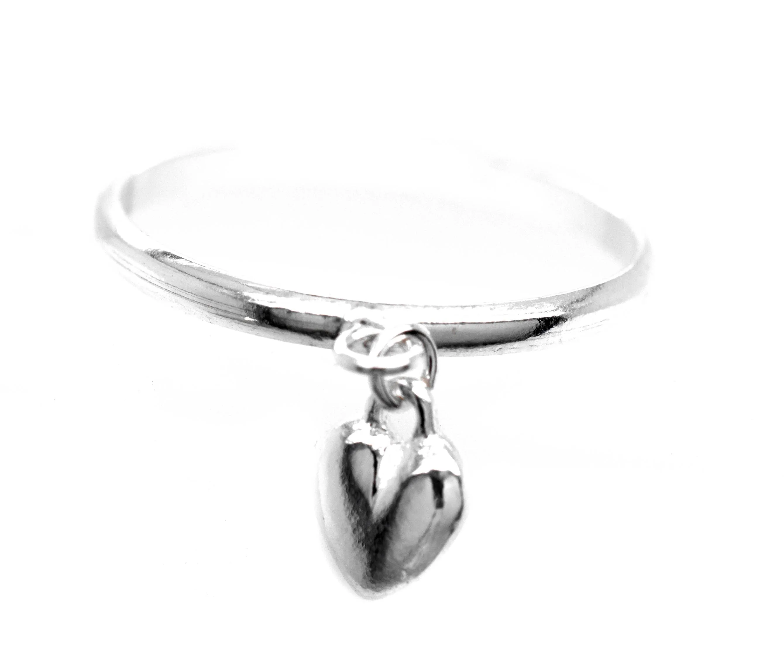 Delicate Heart Charm Ring