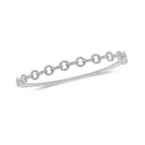 Diamond Round Link Bangle Bracelet