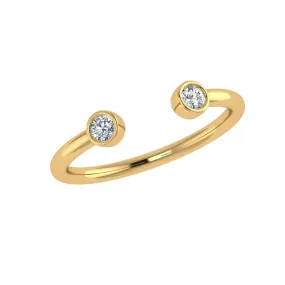 Diamonds Open Ring 14K Yellow Gold