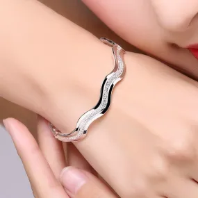 Double Line Wavy Bracelet for Women Bangle Jewelry