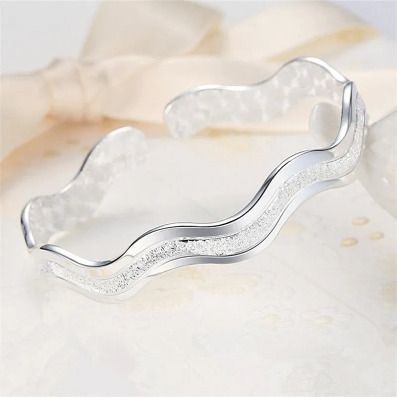 Double Line Wavy Bracelet for Women Bangle Jewelry