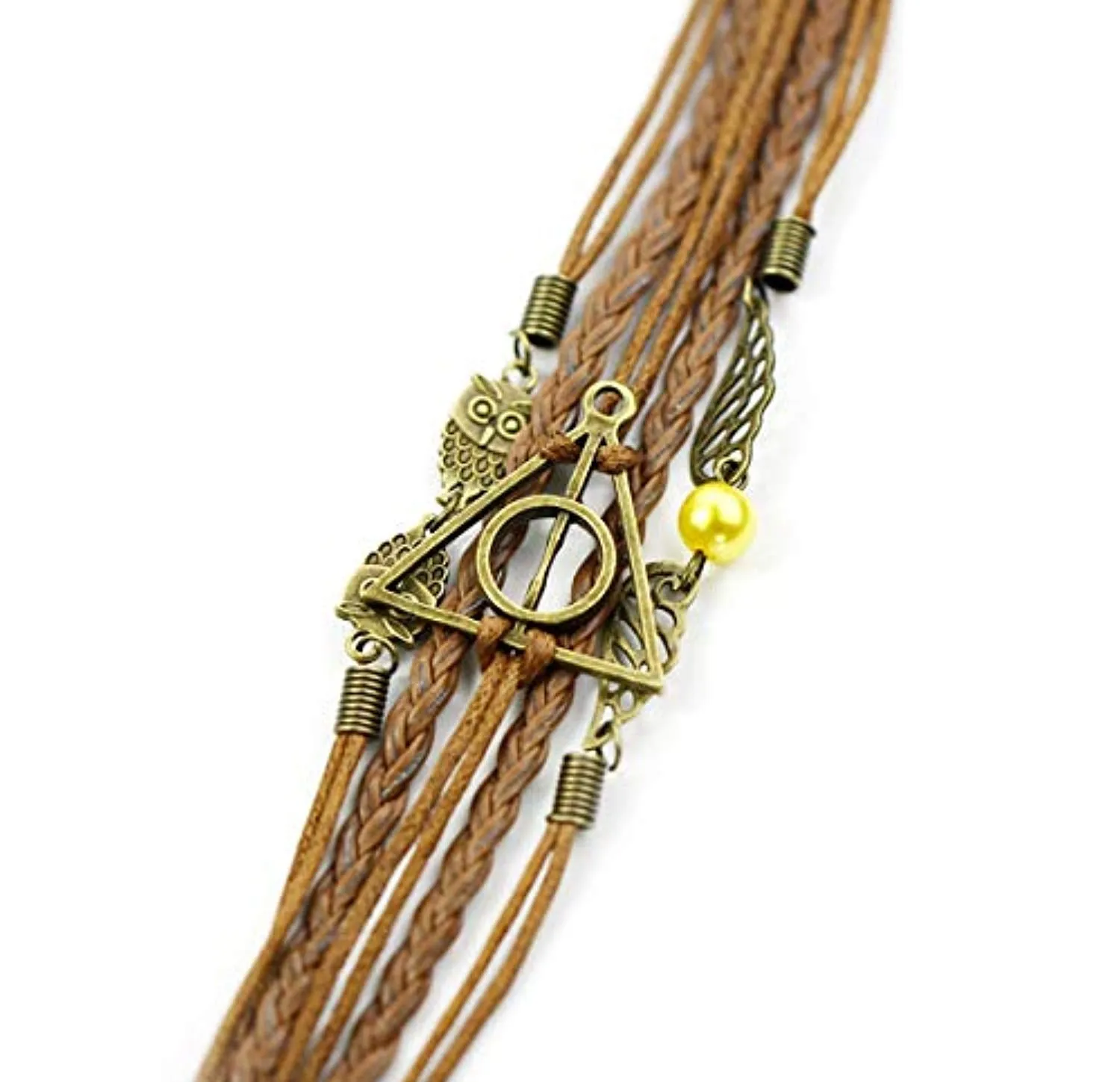 Electomania Brown Cortex Deathly Hallows Snitch Owl Fashion Bracelet for Men and Women