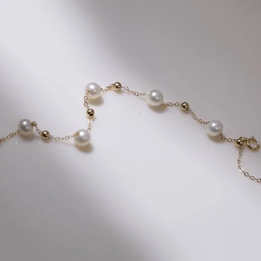 Elegant Stardust Pearl Chain Bracelet