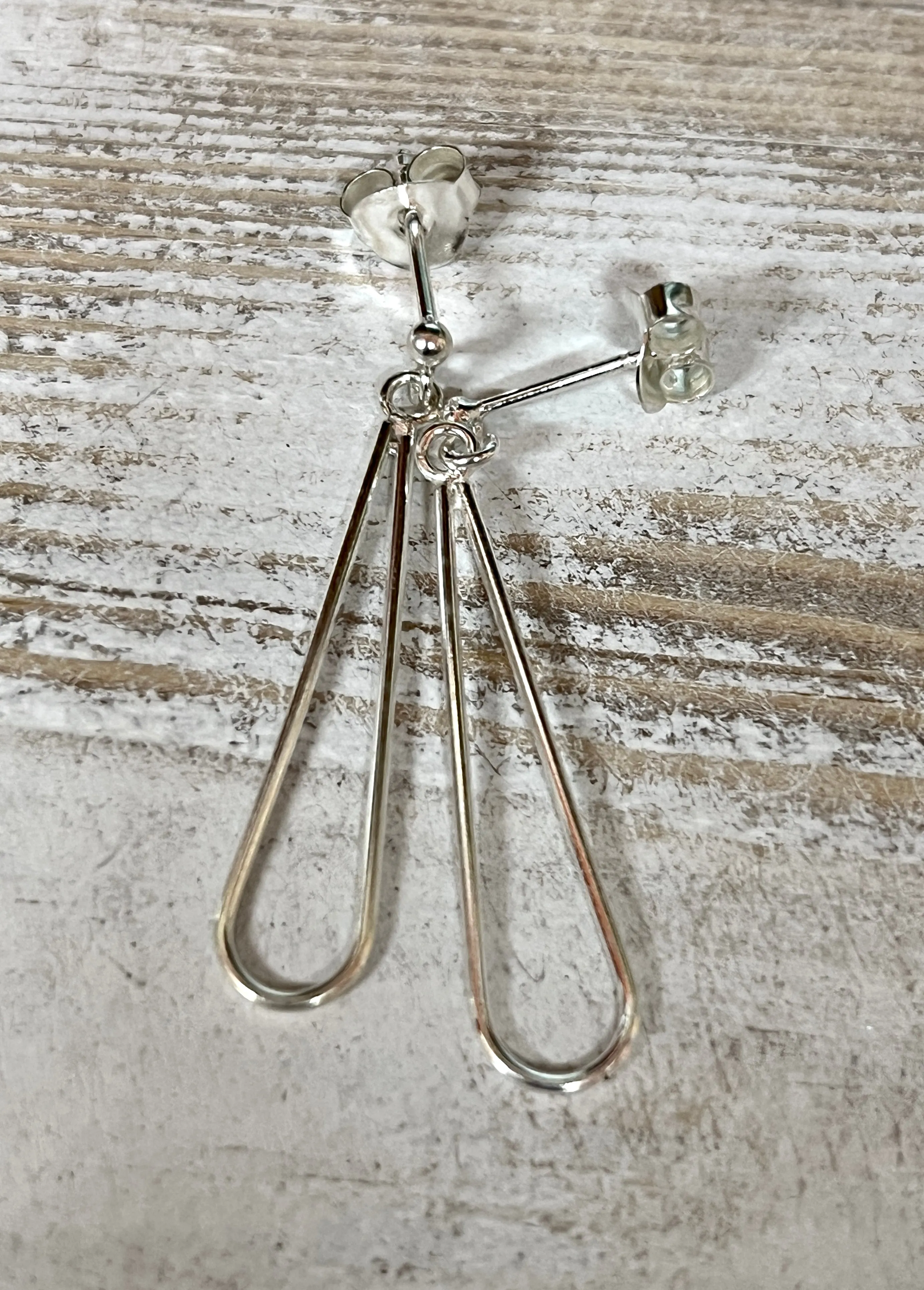 Elongated Open Teardrop Earrings