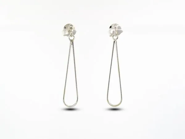 Elongated Open Teardrop Earrings