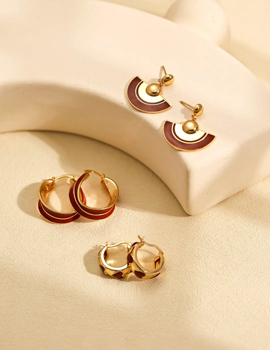 Enamel Glaze Red Earring - Christmas Elegance