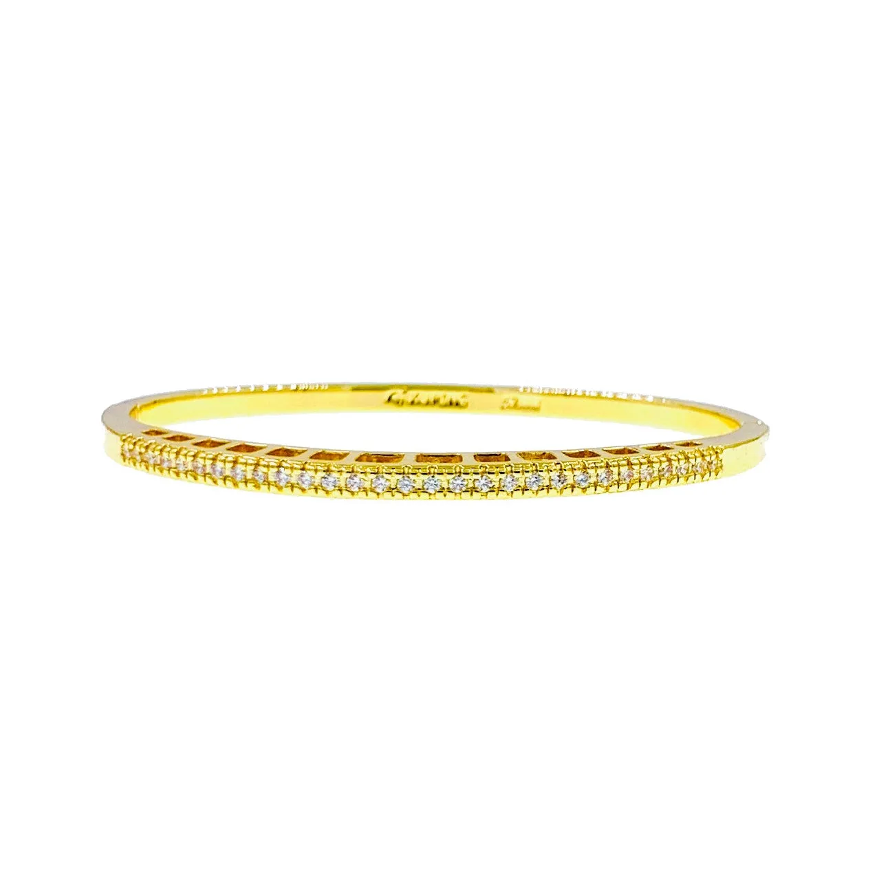 Esmé Cubic Zirconia Bangle Bracelet Gold