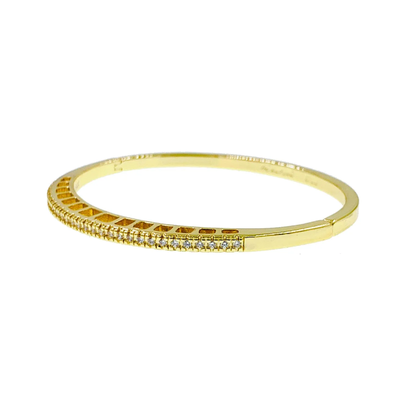 Esmé Cubic Zirconia Bangle Bracelet Gold